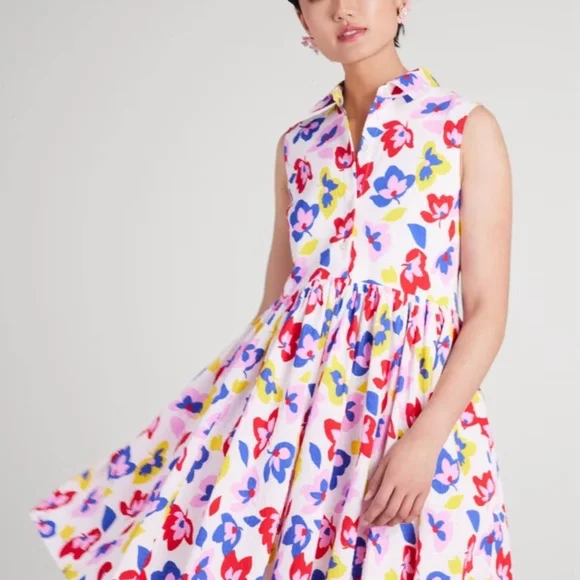 Kate Spade Summer Flowers Marina Dress Size XS - Picture 4 of 7